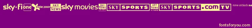フォントSky1998ChannelLogos – 紫の背景に黄色のフォント