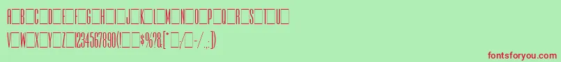 フォントIrisLetPlain.1.0 – 赤い文字の緑の背景