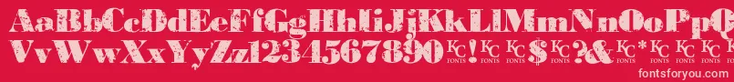 Pastduedemo Font – Pink Fonts on Red Background