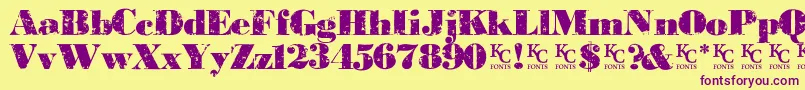 Pastduedemo Font – Purple Fonts on Yellow Background