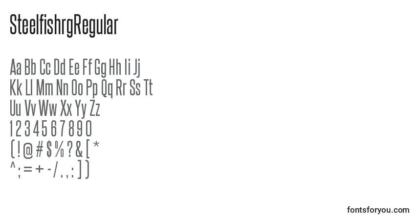 Czcionka SteelfishrgRegular – alfabet, cyfry, specjalne znaki