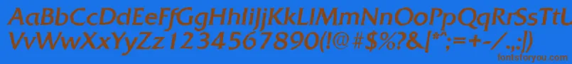 QuadratantiqueItalic-fontti – ruskeat fontit sinisellä taustalla