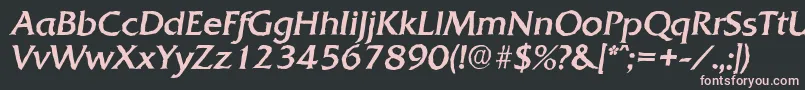 Шрифт QuadratantiqueItalic – розовые шрифты на чёрном фоне