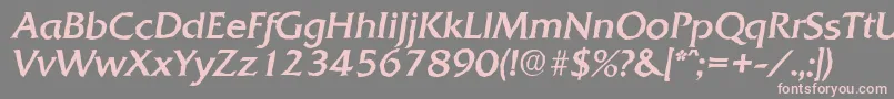 QuadratantiqueItalic-Schriftart – Rosa Schriften auf grauem Hintergrund
