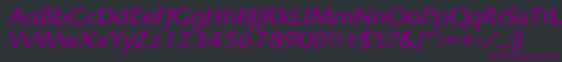 QuadratantiqueItalic Font – Purple Fonts on Black Background