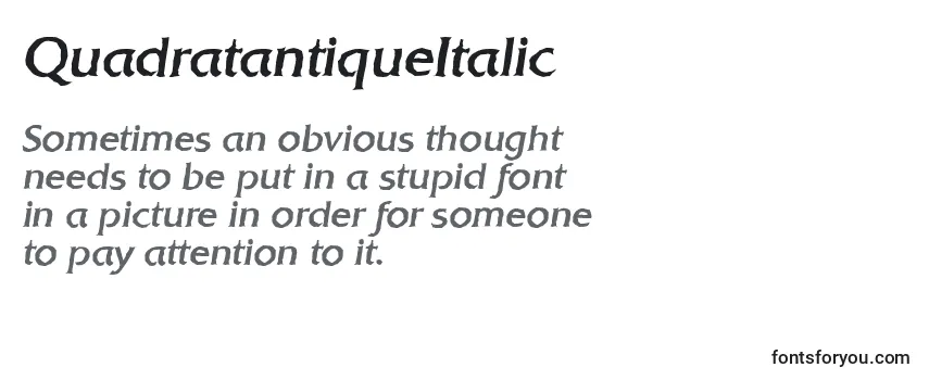 QuadratantiqueItalic Font