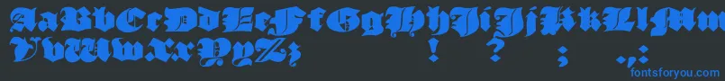 JmhMorenetaDivine Font – Blue Fonts on Black Background