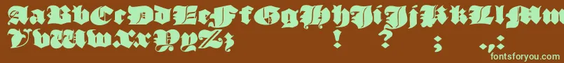 Шрифт JmhMorenetaDivine – зелёные шрифты на коричневом фоне
