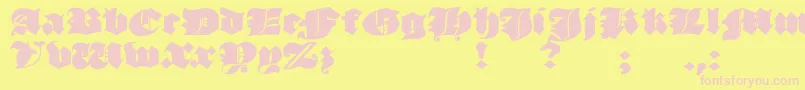 JmhMorenetaDivine Font – Pink Fonts on Yellow Background
