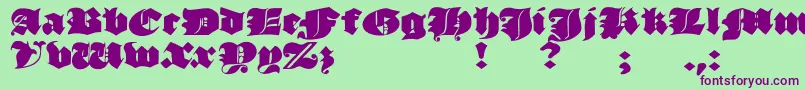 JmhMorenetaDivine Font – Purple Fonts on Green Background