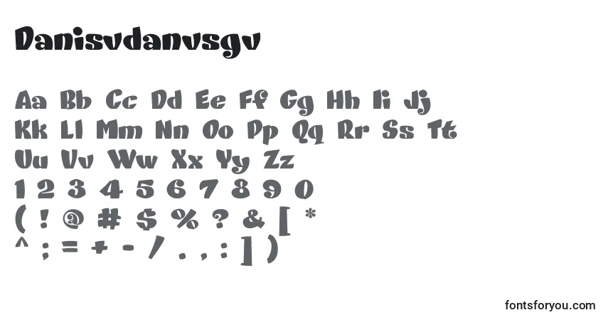 Czcionka Danisvdanvsgv – alfabet, cyfry, specjalne znaki