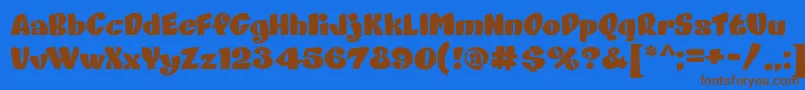 Danisvdanvsgv Font – Brown Fonts on Blue Background