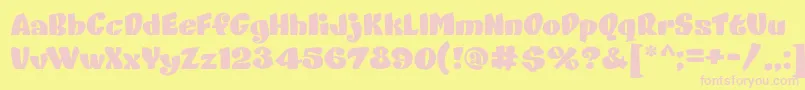 Danisvdanvsgv Font – Pink Fonts on Yellow Background