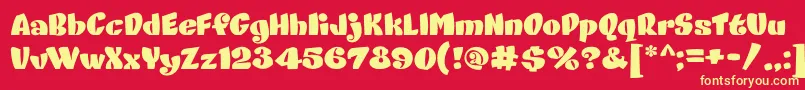 Danisvdanvsgv Font – Yellow Fonts on Red Background