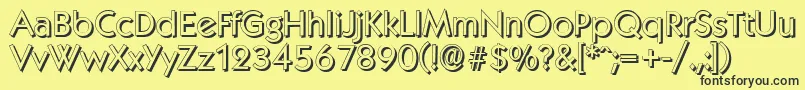 フォントKoblenzshadowRegular – 黒い文字の黄色い背景