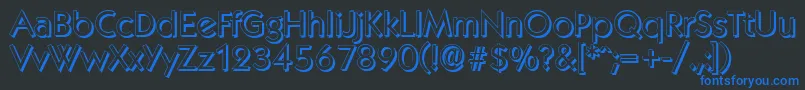 KoblenzshadowRegular Font – Blue Fonts on Black Background