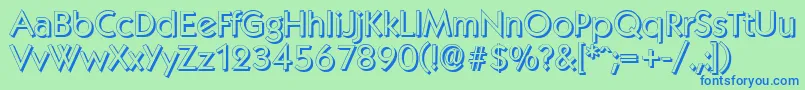 フォントKoblenzshadowRegular – 青い文字は緑の背景です。
