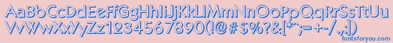 フォントKoblenzshadowRegular – ピンクの背景に青い文字