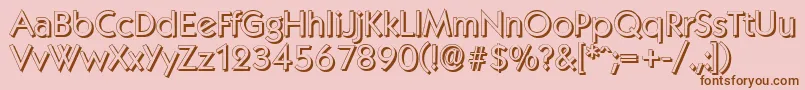 Saiba mais sobre a fonte KoblenzshadowRegular Fonte KoblenzshadowRegular – fontes marrons em um fundo rosa