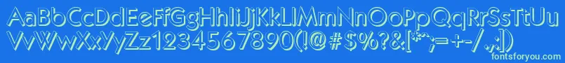 KoblenzshadowRegular Font – Green Fonts on Blue Background