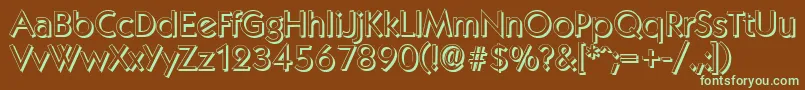 KoblenzshadowRegular-fontti – vihreät fontit ruskealla taustalla