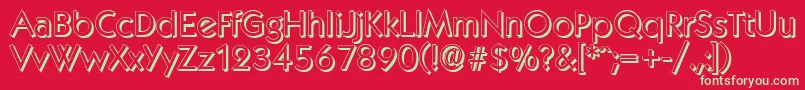 Czcionka KoblenzshadowRegular – zielone czcionki na czerwonym tle
