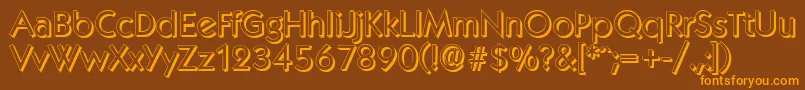 KoblenzshadowRegular Font – Orange Fonts on Brown Background