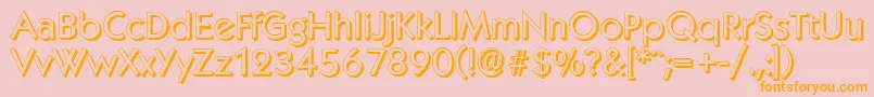 KoblenzshadowRegular-Schriftart – Orangefarbene Schriften auf rosa Hintergrund