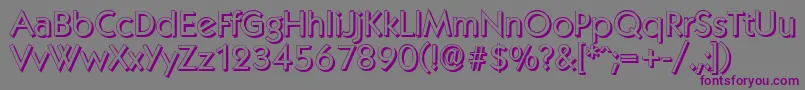 フォントKoblenzshadowRegular – 紫色のフォント、灰色の背景