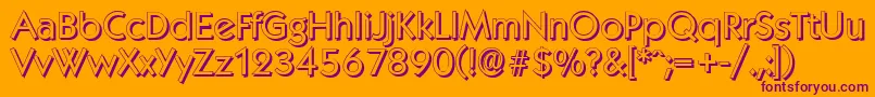 KoblenzshadowRegular-fontti – violetit fontit oranssilla taustalla