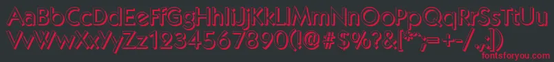 Шрифт KoblenzshadowRegular – красные шрифты на чёрном фоне