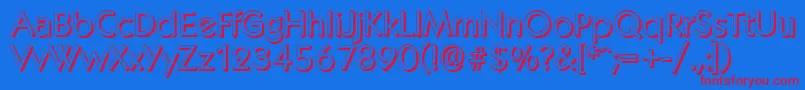 KoblenzshadowRegular-fontti – punaiset fontit sinisellä taustalla