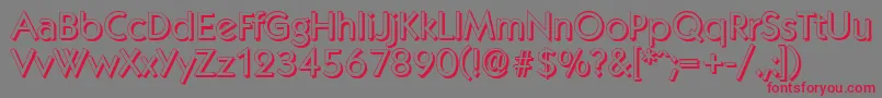 フォントKoblenzshadowRegular – 赤い文字の灰色の背景