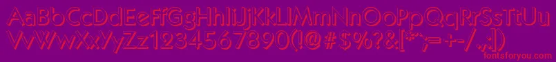 KoblenzshadowRegular-Schriftart – Rote Schriften auf violettem Hintergrund