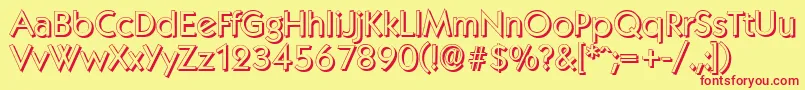 KoblenzshadowRegular Font – Red Fonts on Yellow Background