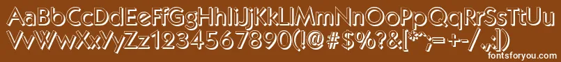 KoblenzshadowRegular-Schriftart – Weiße Schriften auf braunem Hintergrund
