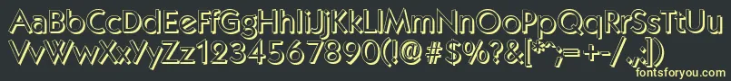 KoblenzshadowRegular-Schriftart – Gelbe Schriften auf schwarzem Hintergrund