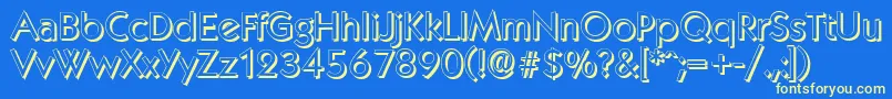 KoblenzshadowRegular Font – Yellow Fonts on Blue Background