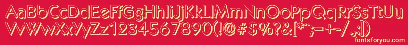 KoblenzshadowRegular Font – Yellow Fonts on Red Background