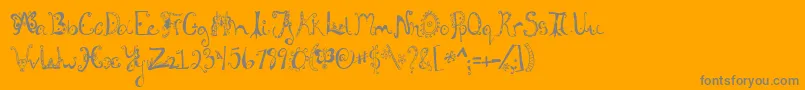 Fannys-Schriftart – Graue Schriften auf orangefarbenem Hintergrund