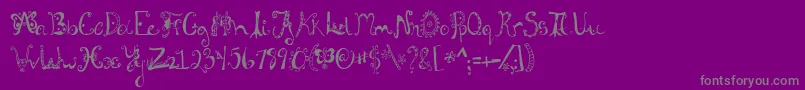 Fannys Font – Gray Fonts on Purple Background