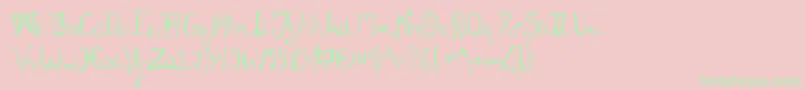 Fannys Font – Green Fonts on Pink Background