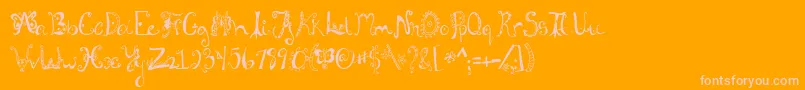 Fannys Font – Pink Fonts on Orange Background