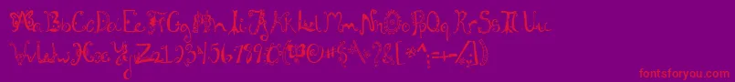 Fannys Font – Red Fonts on Purple Background