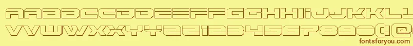 フォントEridanus3D – 茶色の文字が黄色の背景にあります。