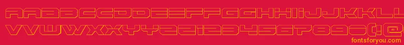 Eridanus3D-Schriftart – Orangefarbene Schriften auf rotem Hintergrund