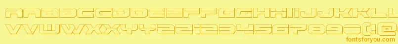 Eridanus3D-Schriftart – Orangefarbene Schriften auf gelbem Hintergrund