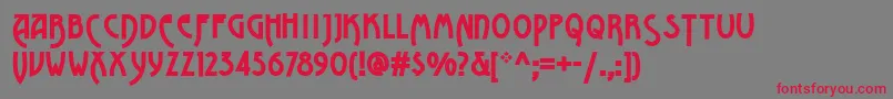 フォントAdvokatModern – 赤い文字の灰色の背景