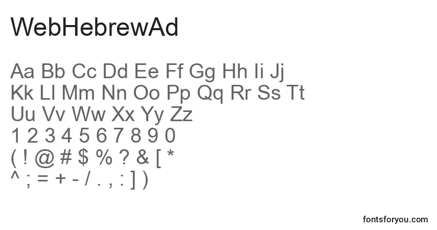 Fuente WebHebrewAd - alfabeto, números, caracteres especiales