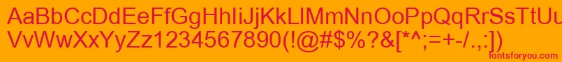 WebHebrewAd Font – Red Fonts on Orange Background